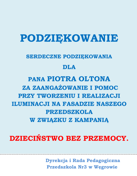 PODZIĘKOWANIE