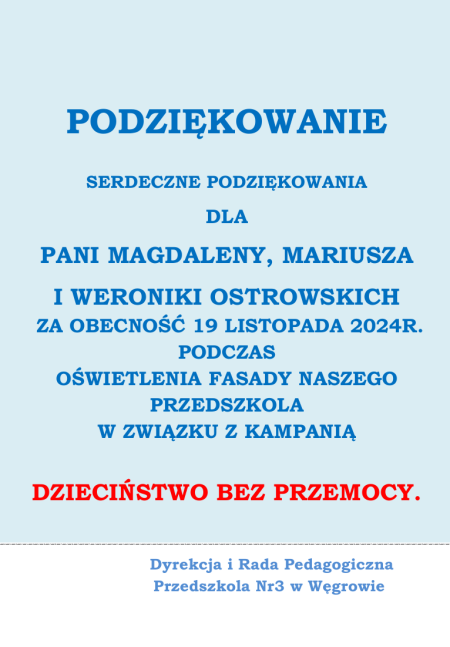 PODZIĘKOWANIE